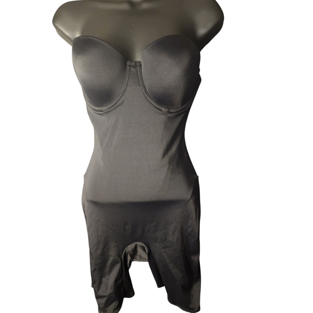 Marilyn Monroe Black Strapless Body Briefer Shapewear Bodysuit 1484-54 L